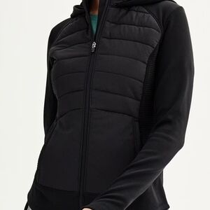 Tek Gear Mixed Media Women's Black Workout Quilted Hoodie